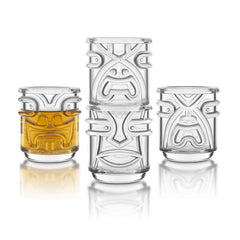 Tiki Tumbler Glasses - Clear - Set of 4