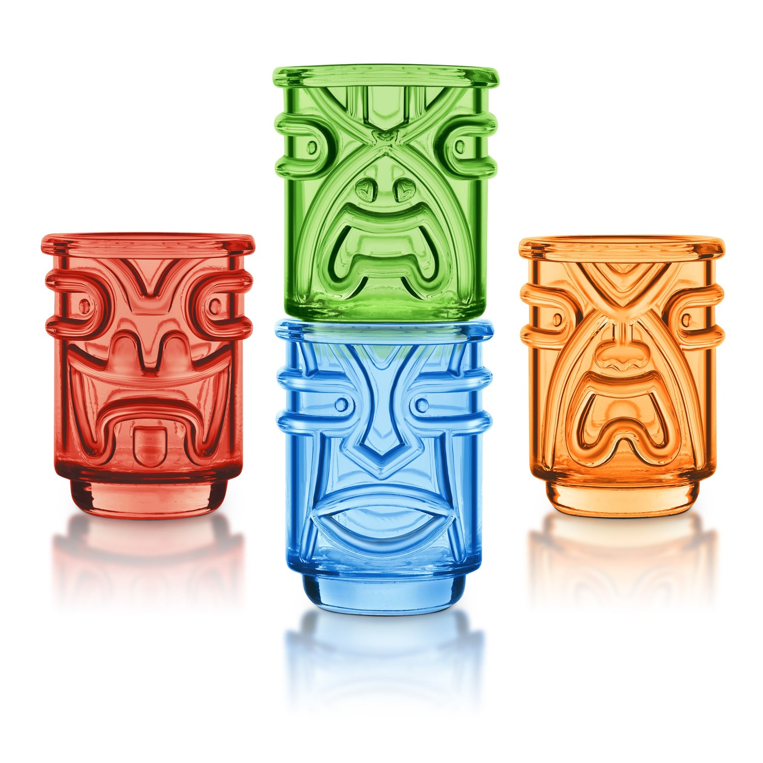 Tiki Shot Glasses - Coloured - Set of 4