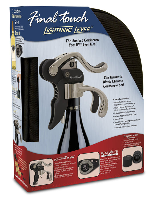 Black Chrome Corkscrew 6 Piece Set