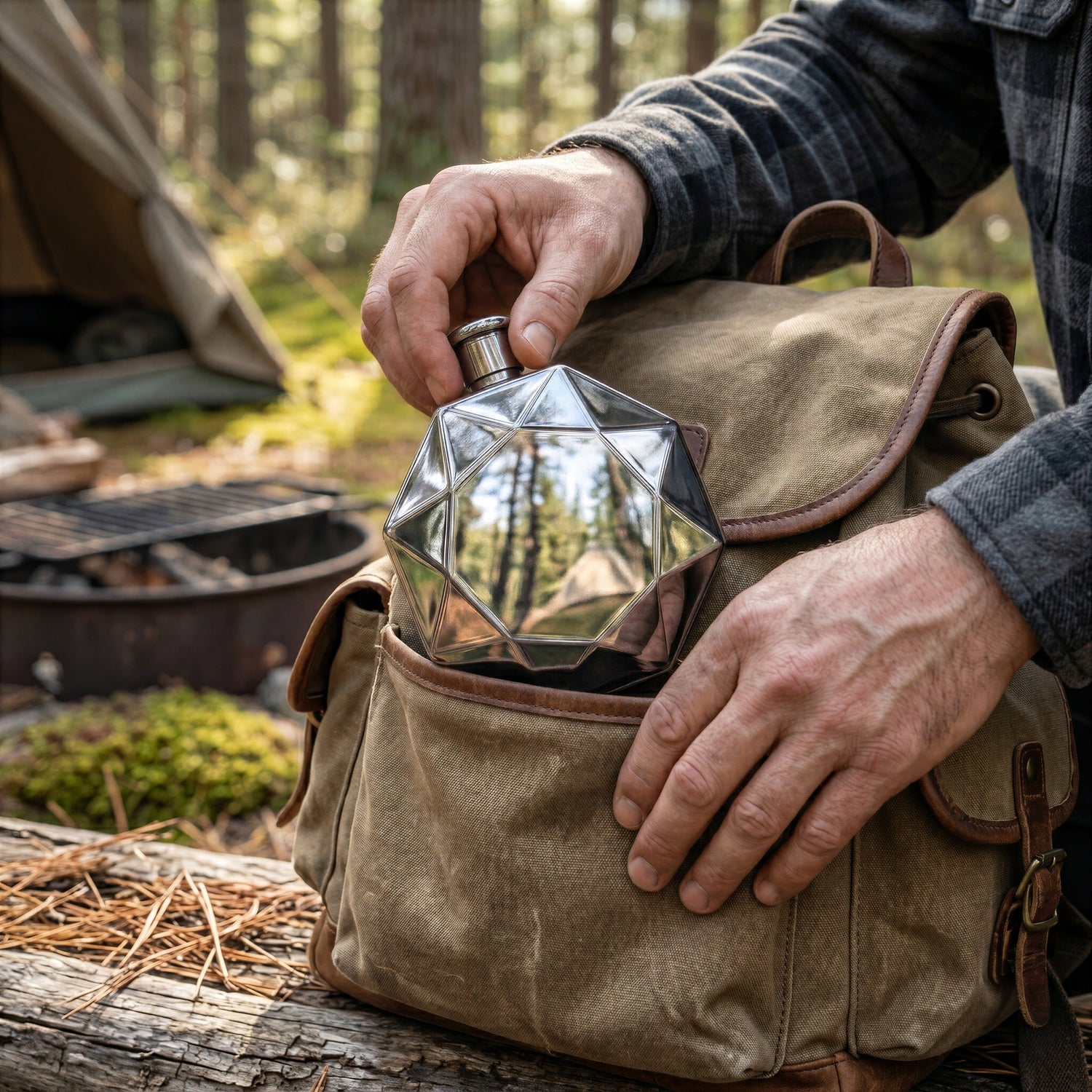 Luxe Diamond Flask - Stainless Steel