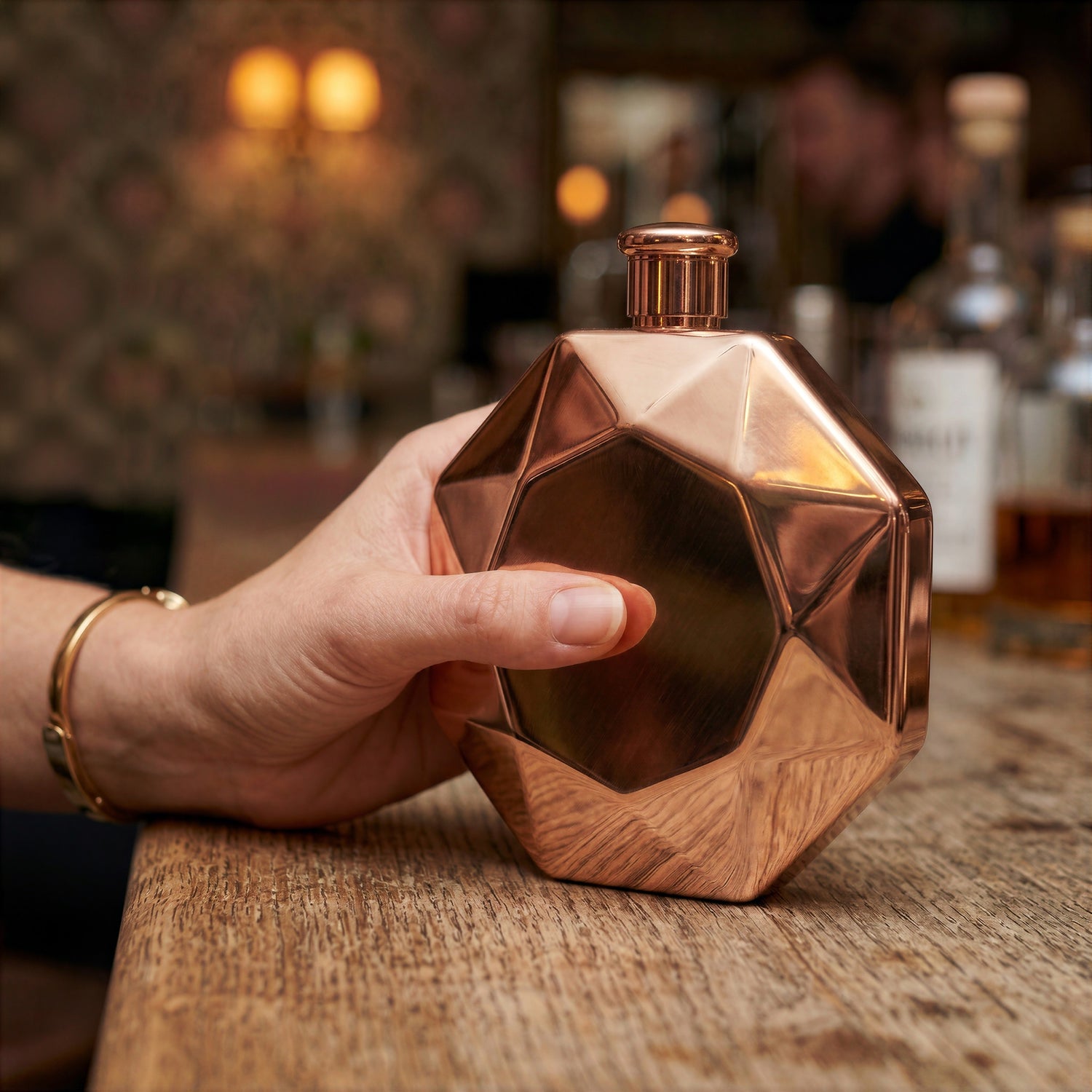 Luxe Diamond Flask - Copper Plated