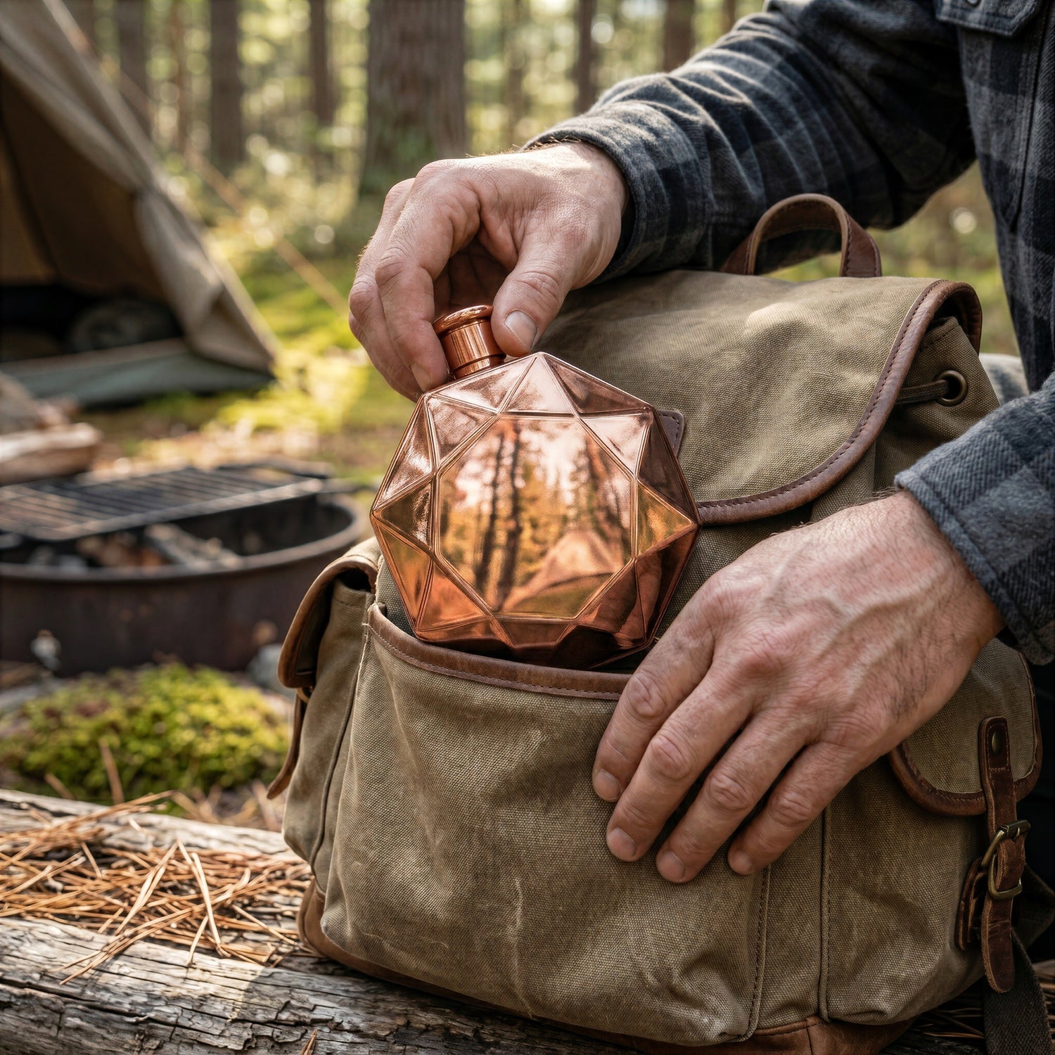 Luxe Diamond Flask - Copper Plated