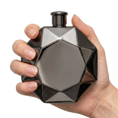 Luxe Diamond Flask - Black Chrome