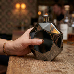 Luxe Diamond Flask - Black Chrome