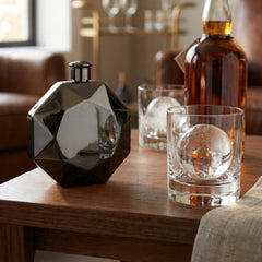 Luxe Diamond Flask - Black Chrome