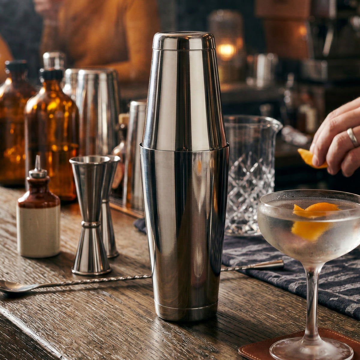 Stainless Steel Boston Cocktail Shaker (Single Wall)