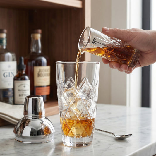 Yarai Glass Cocktail Shaker & Jigger Set - Stainless Steel