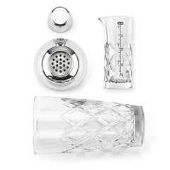 Yarai Glass Cocktail Shaker & Jigger Set - Stainless Steel