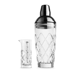 Yarai Glass Cocktail Shaker & Jigger Set - Black Chrome