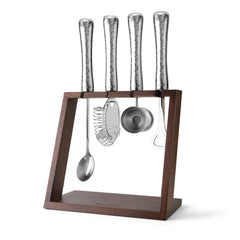 4 Piece Bar Tool Set with Stand - SS Metal Handles