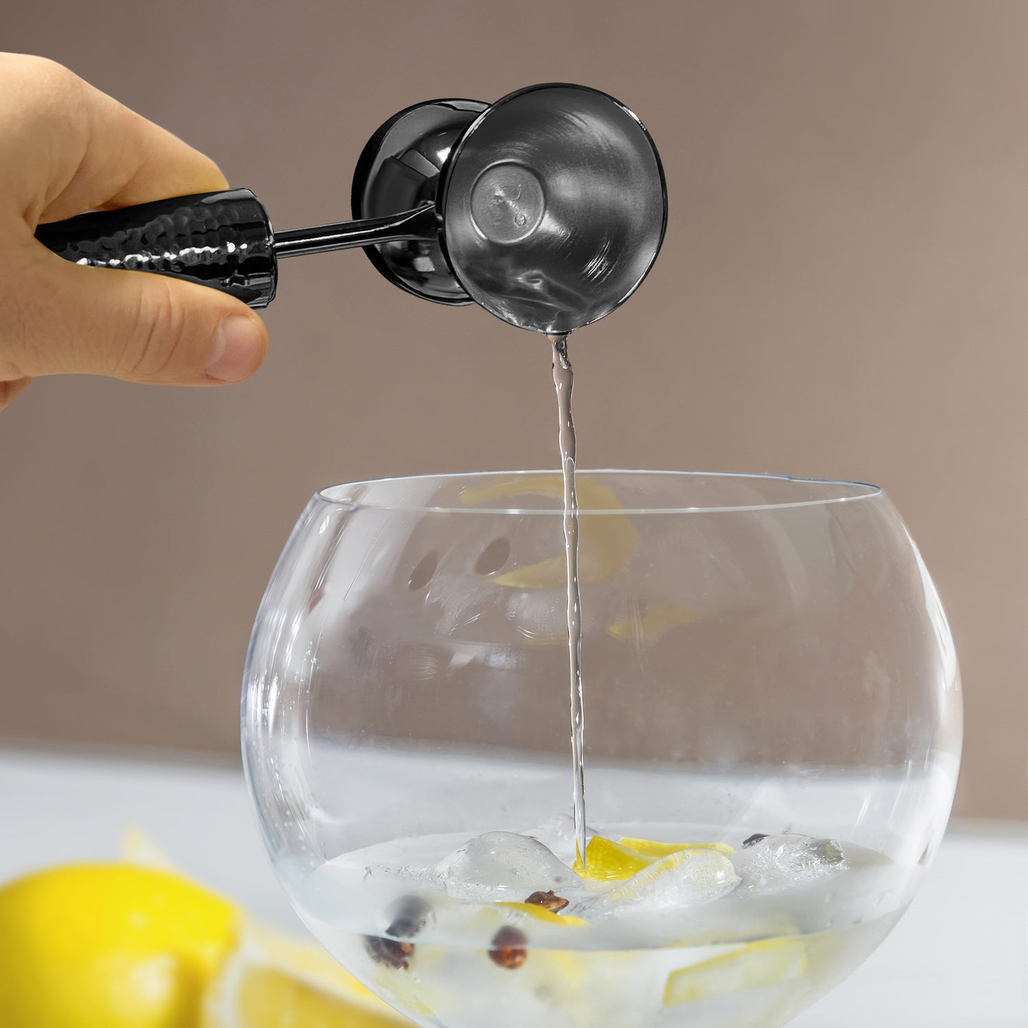 Yarai Cocktail Shaker & Jigger Set - Black Chrome