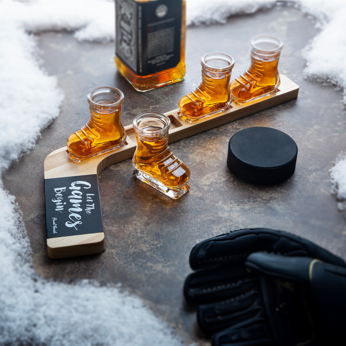Hockey Stick Shot Glass Flight Set