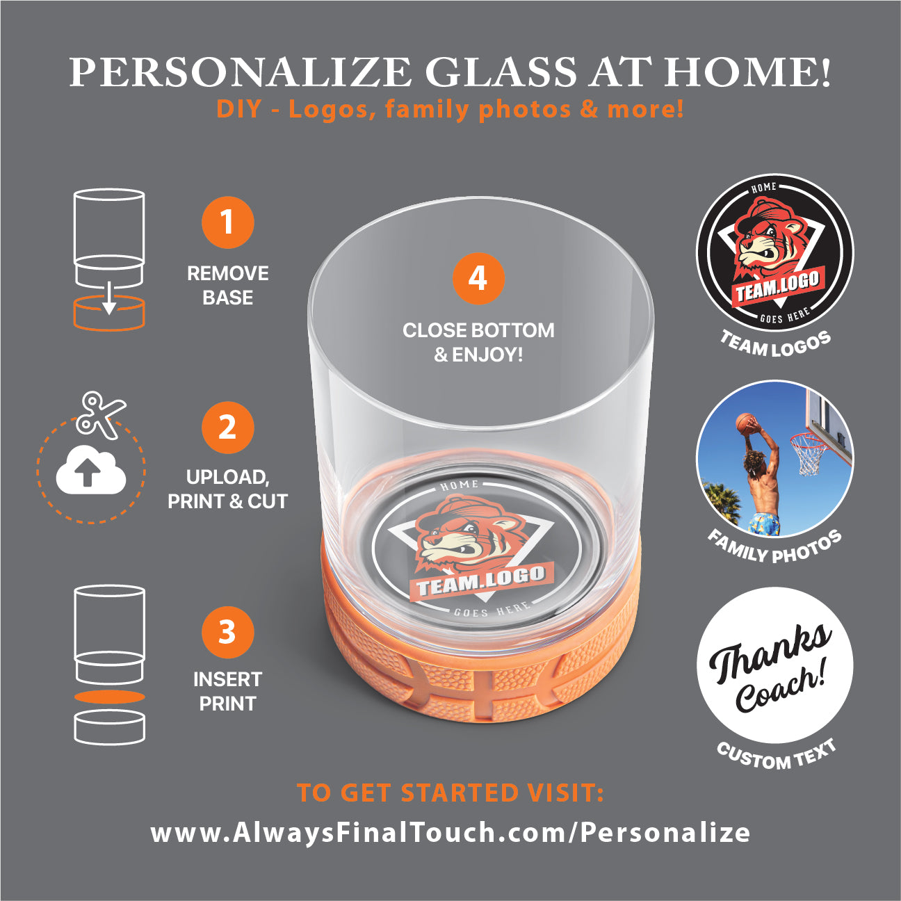 DIY customizable basketball glass