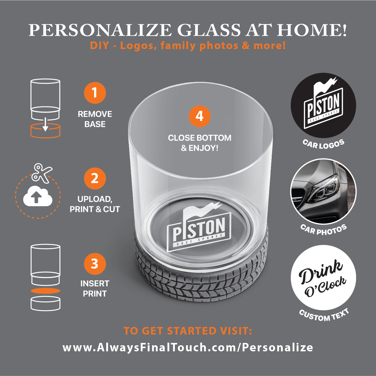 DIY customizable racing glass