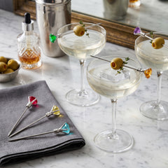 Diamond Cocktail Picks - Multicolour - Set of 6