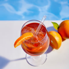 6" Reusable Glass Cocktail Straws - Set of 4