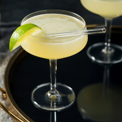 6" Reusable Glass Cocktail Straws - Set of 4