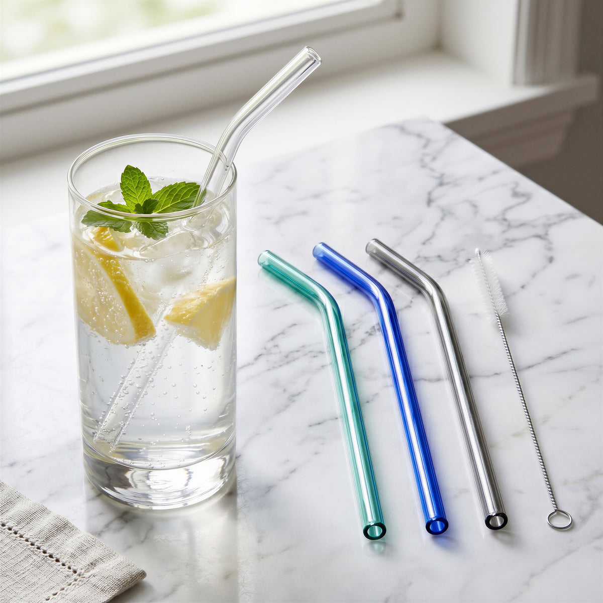 Reusable Glass Straws Final Touch Multicolour