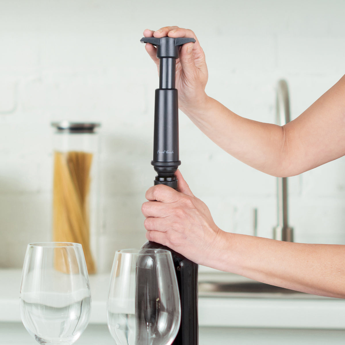 Wine Bottle Pump with Two Stoppers