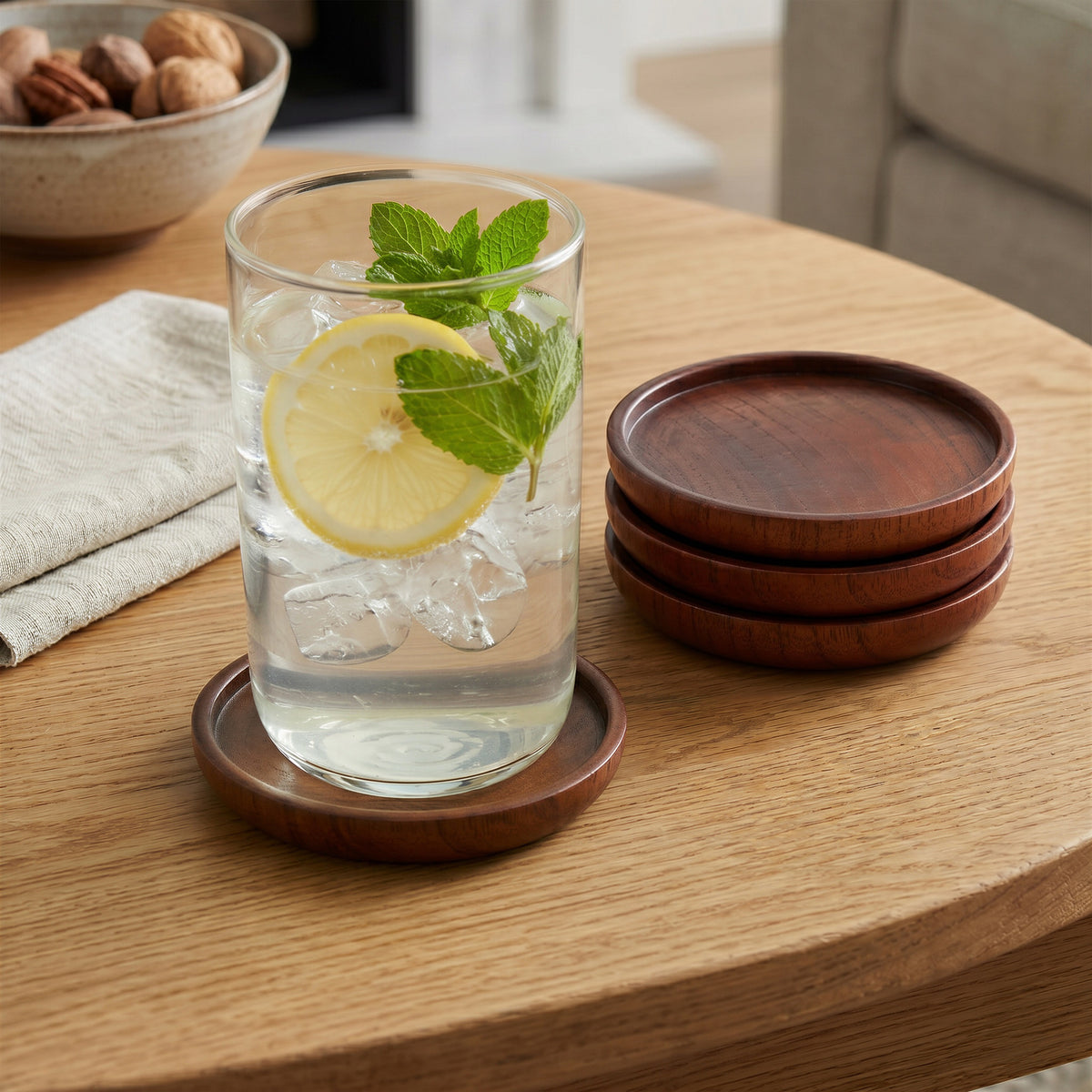 Wooden Drink Coasters Stacking