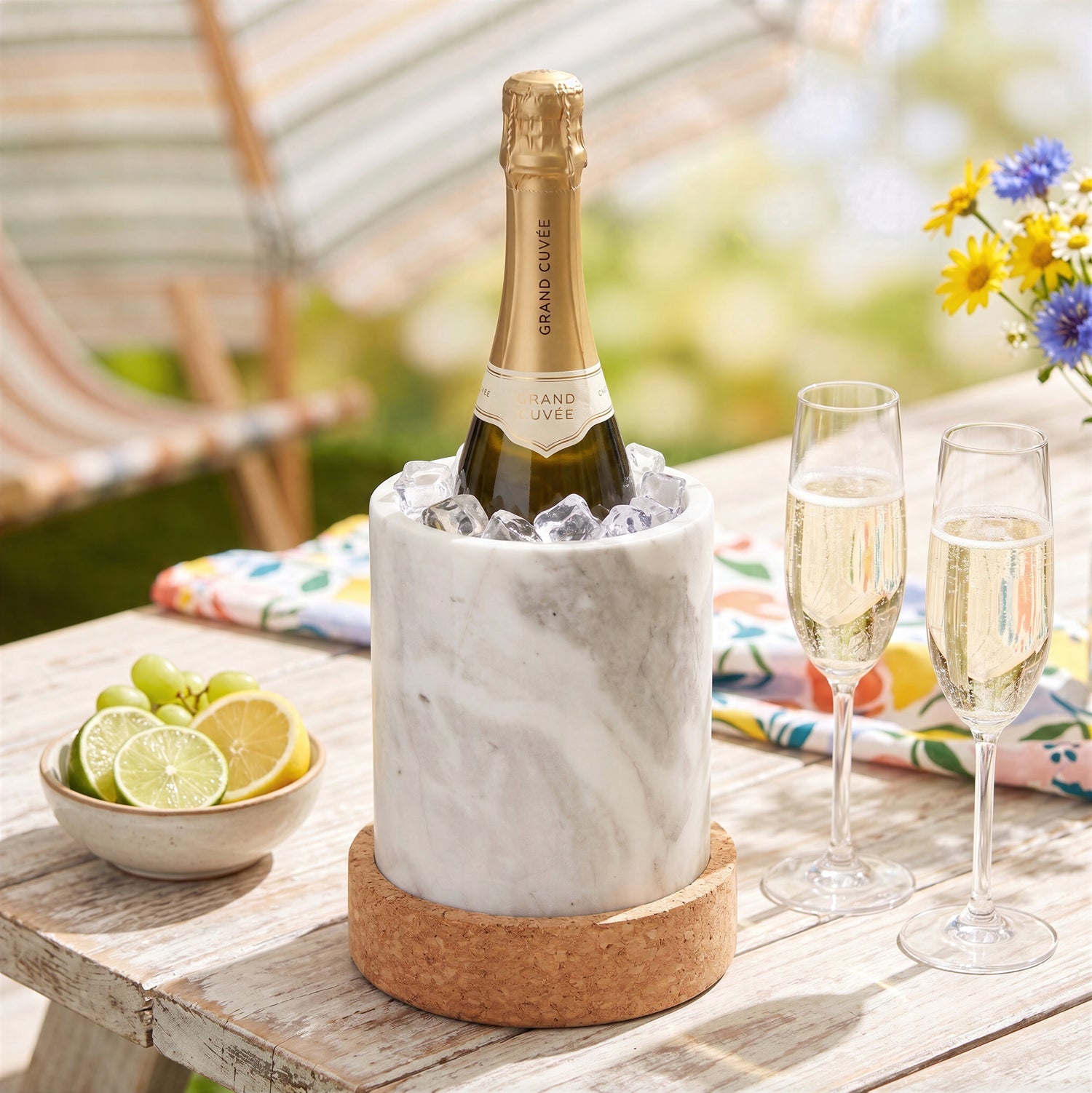 Large Cork & Marble Wine Chiller