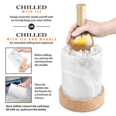 Large Cork & Marble Wine Chiller