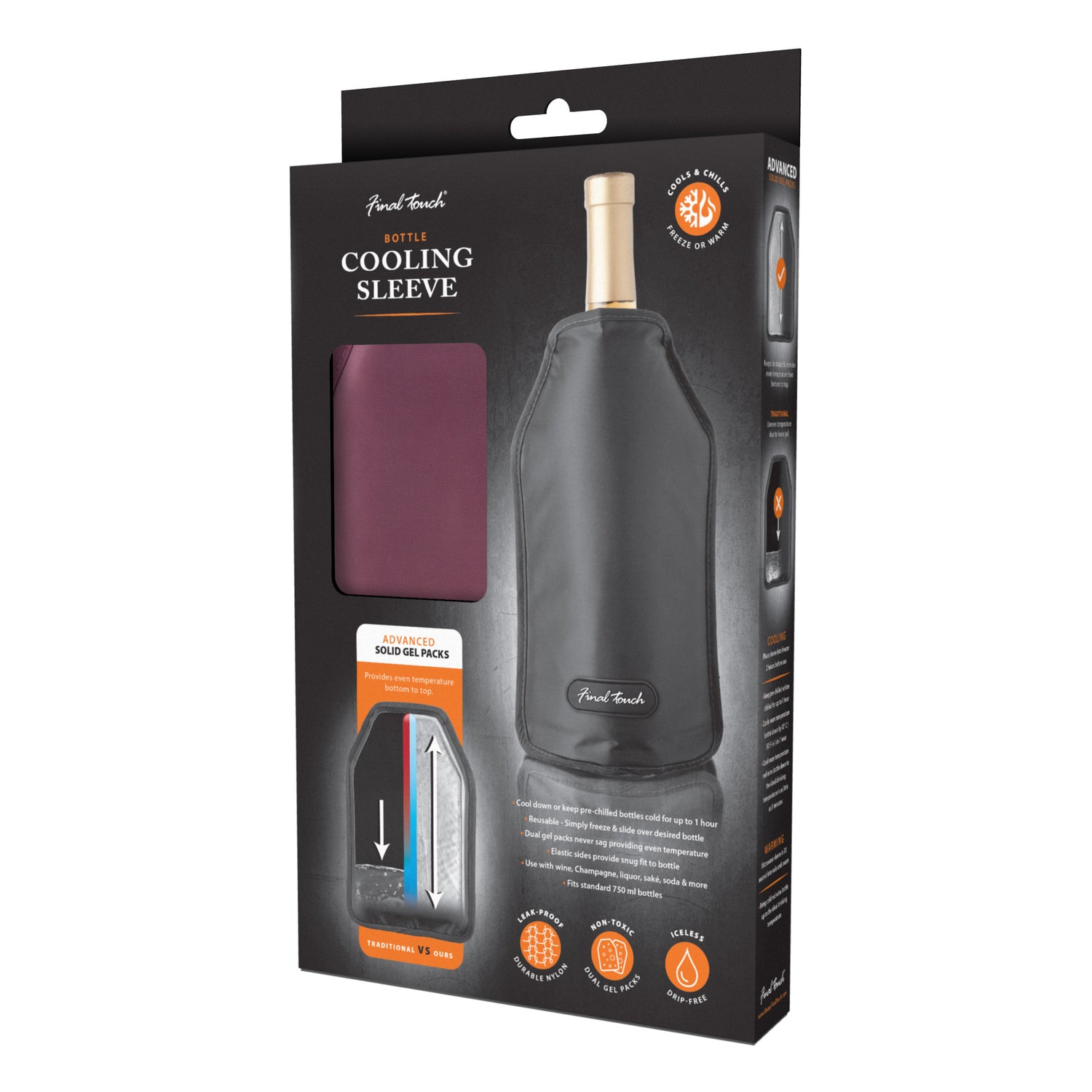 Wine Bottle Sleeve Chiller - Burgundy