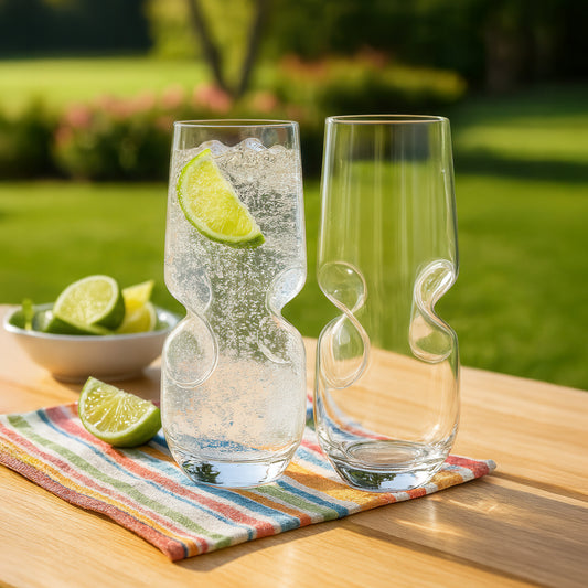 Bubbles Seltzer / Bubbly Beverage Glasses - Set of 2 - 17 oz (500 ml)
