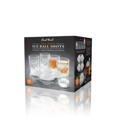 Yarai Shiver Ice Ball Shots - 4 Glasses with Ice Ball Tray