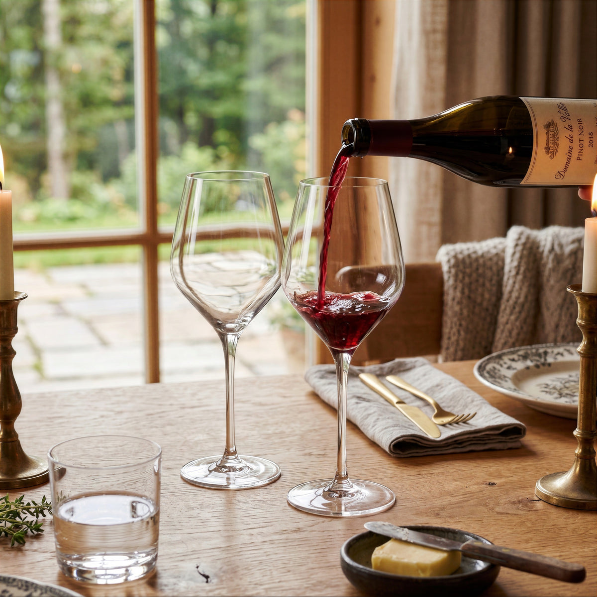 Red Wine Lead-Free Crystal Glasses - Set of 2