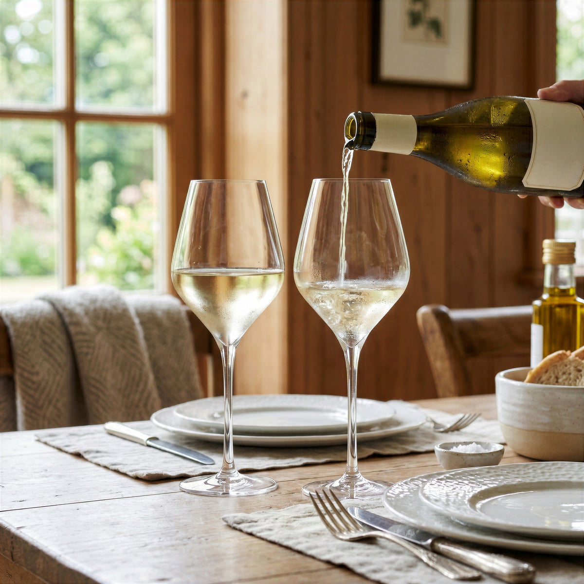 White Wine Lead-Free Crystal Glasses - Set of 2