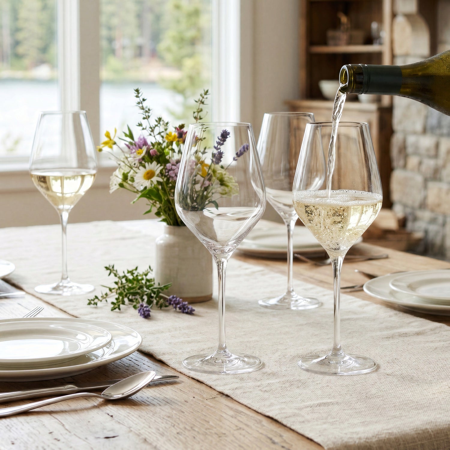 White Wine Lead-Free Crystal Glasses - Set of 4