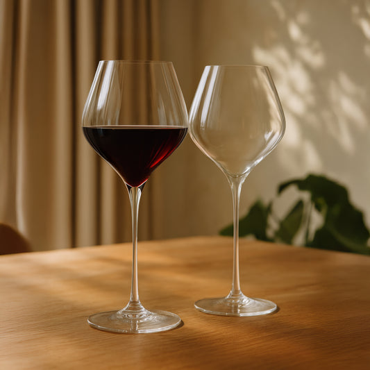 Burgundy Lead-Free Crystal Glasses - Set of 2