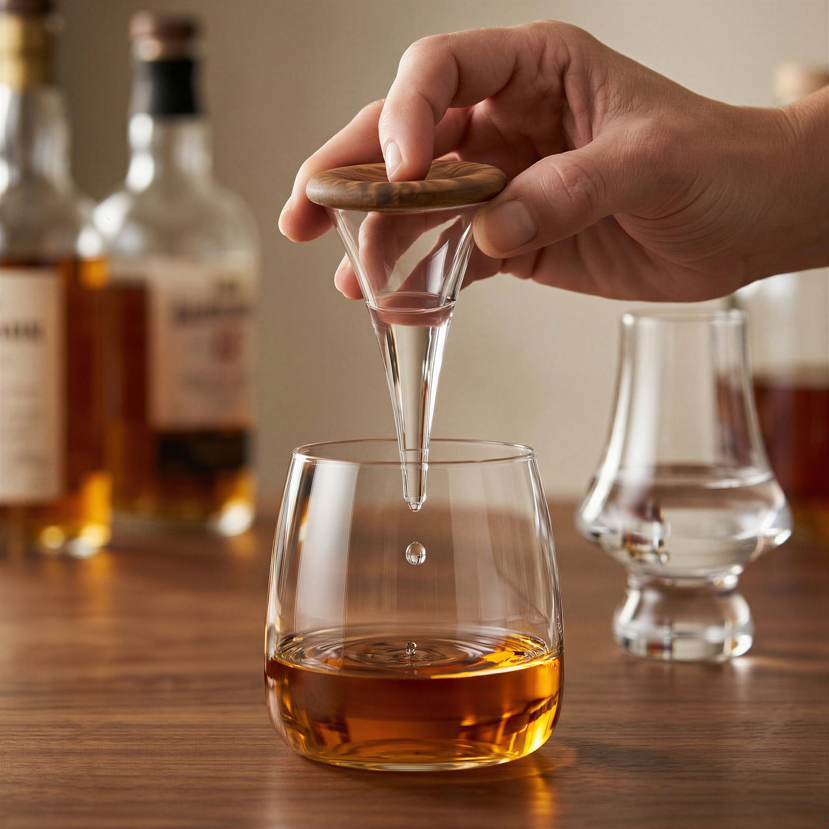 Whiskey Water Dropper Glass with Water Pitcher