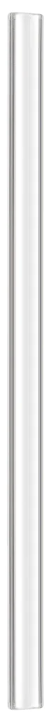 Clear glass straw, 6 inches long, with smooth, rounded ends.