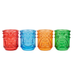 Tiki Tumbler Glasses - Coloured - Set of 4