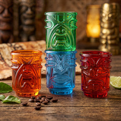 Tiki Shot Glasses - Coloured - Set of 4