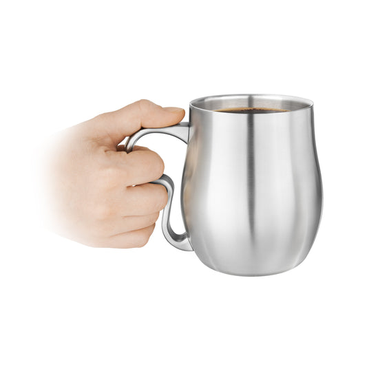 Double-Wall Brushed Stainless Steel Curvy Cup