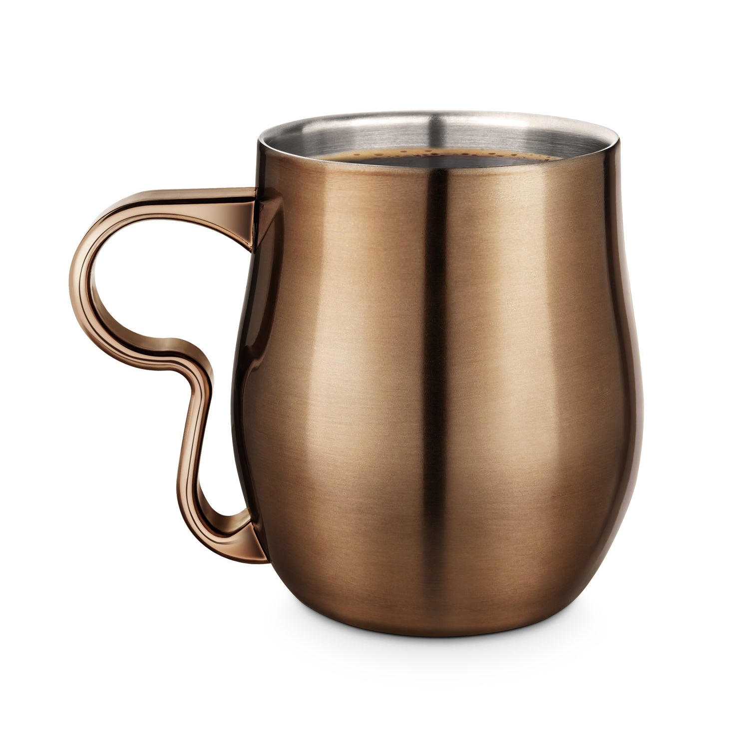 Double-Wall Stainless Steel Curvy Cup - Burnt Copper