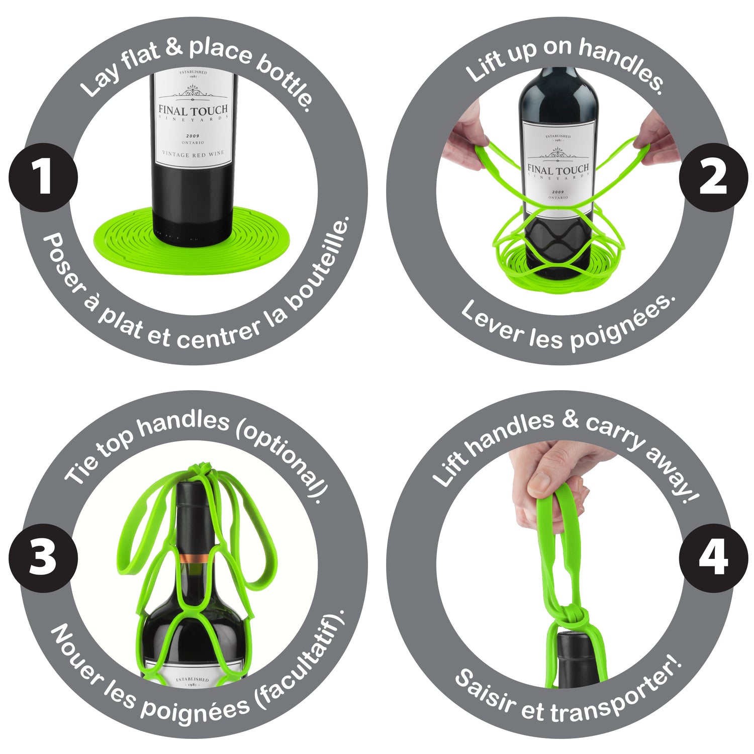 Up&Away Collapsible Silicone Bottle Bag - Green