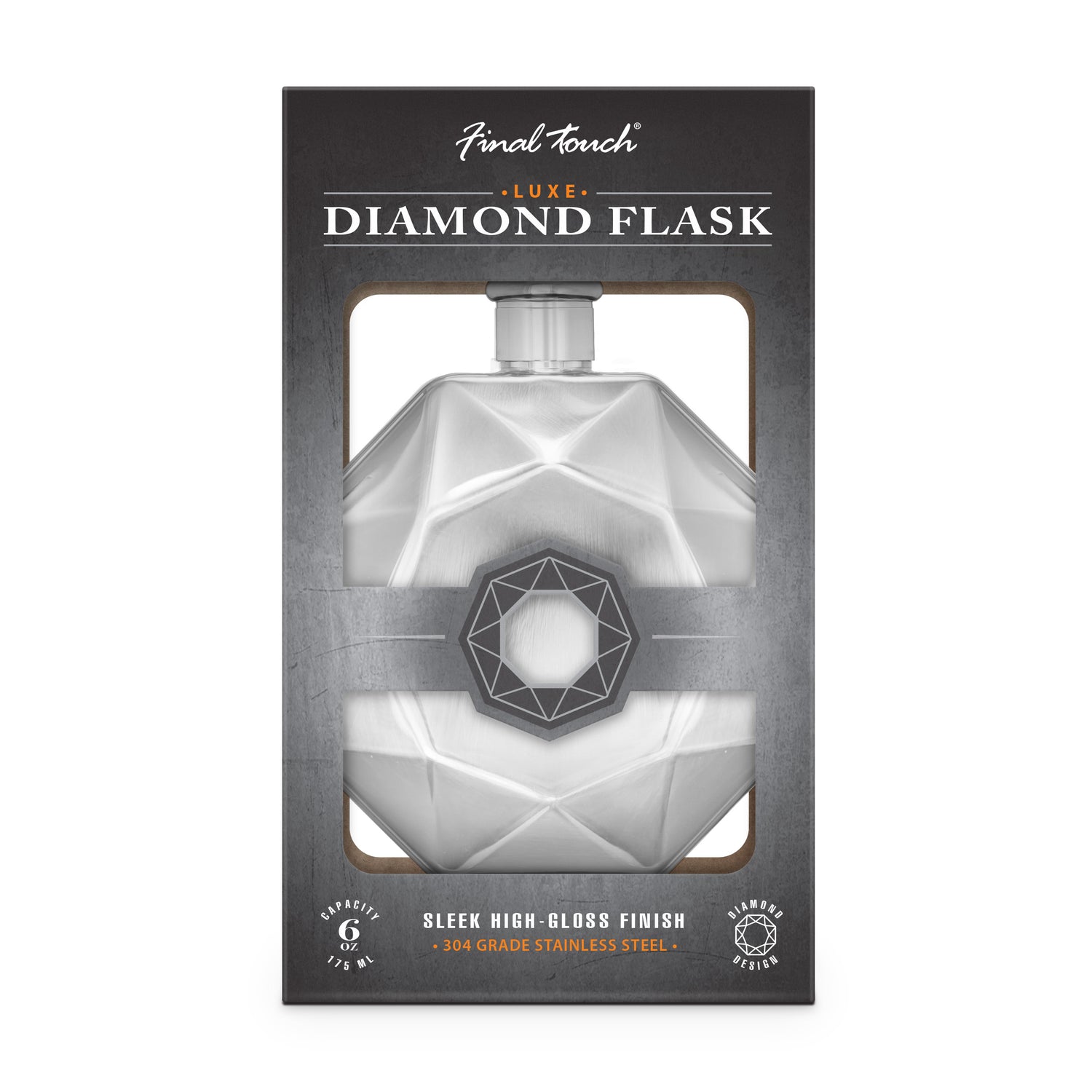 Luxe Diamond Flask - Stainless Steel