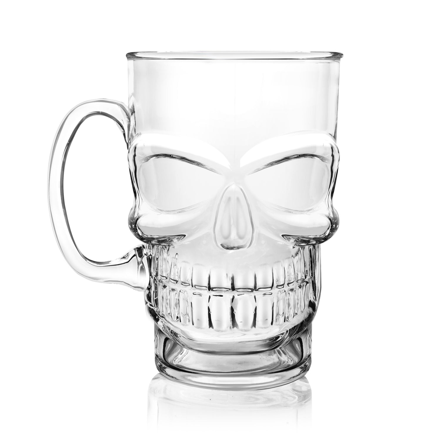 Wwyybfk Beer Mug Set, Freezer Glasses Beer Mug with Handle, 18oz Skull Beer Glasses Cups for Men, Bar, Beverage, Dishwasher Freezer Safe 510ml 4-Pack