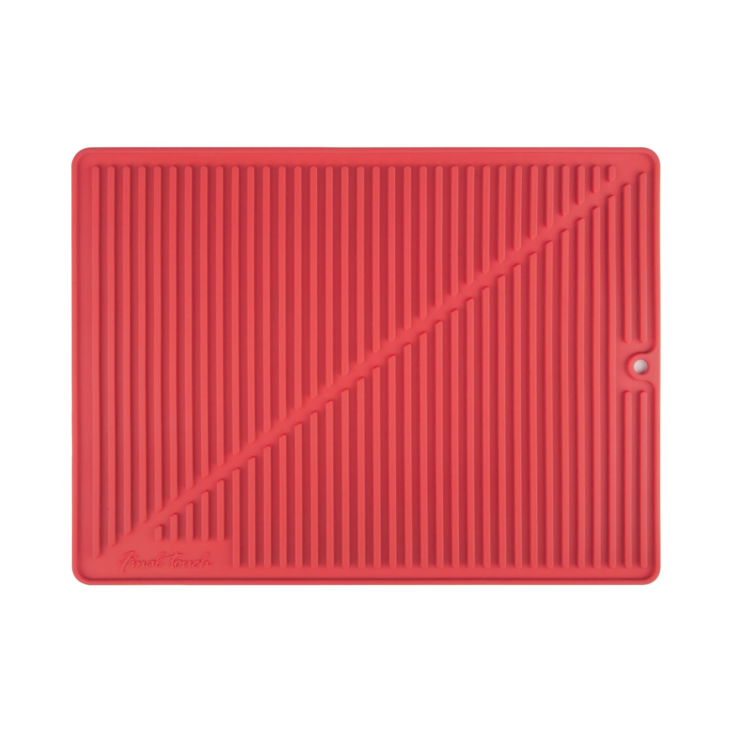 Final Touch Silicone Glass Drying Mat - Red