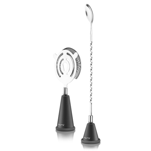 Spoon & Strainer with Built-in Jiggers