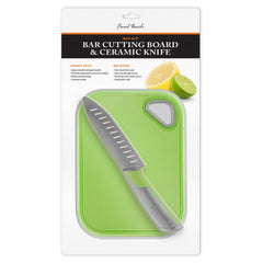 Non-Slip Bar Cutting Board & Ceramic Knife
