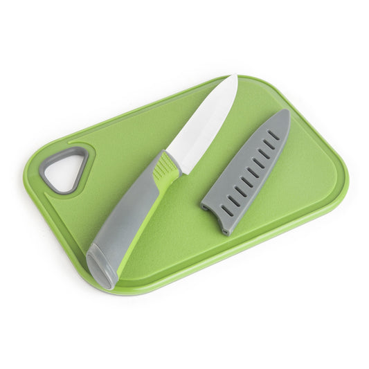 Non-Slip Bar Cutting Board & Ceramic Knife