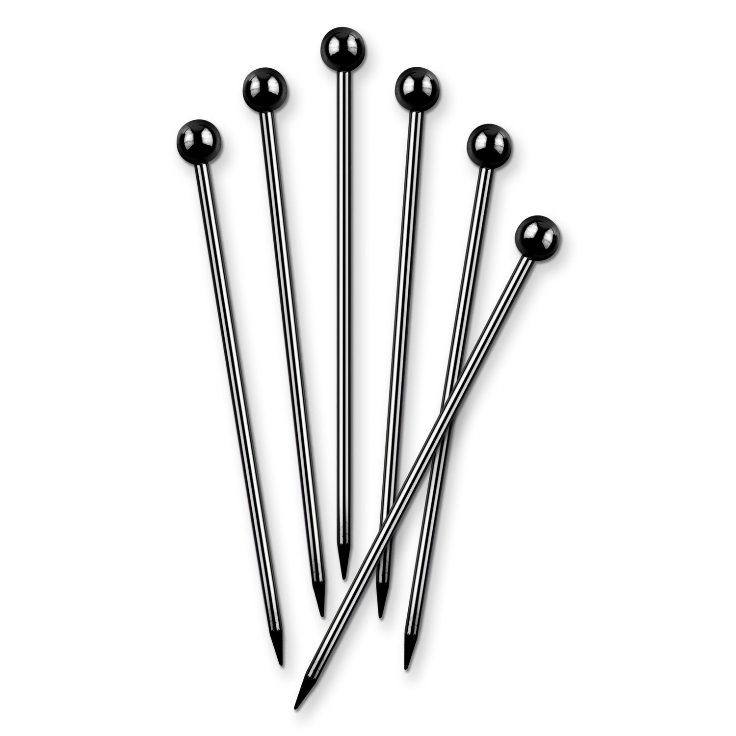 Stainless Steel Cocktail Picks - Black Chrome - Set of 6