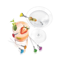 Diamond Cocktail Picks - Multicolour - Set of 6