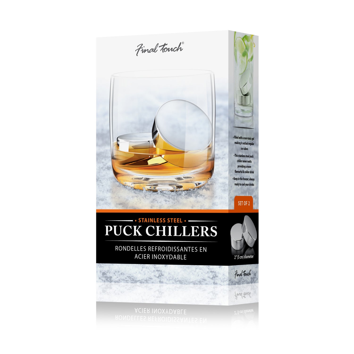 Stainless Steel Puck Chillers - Set of 2