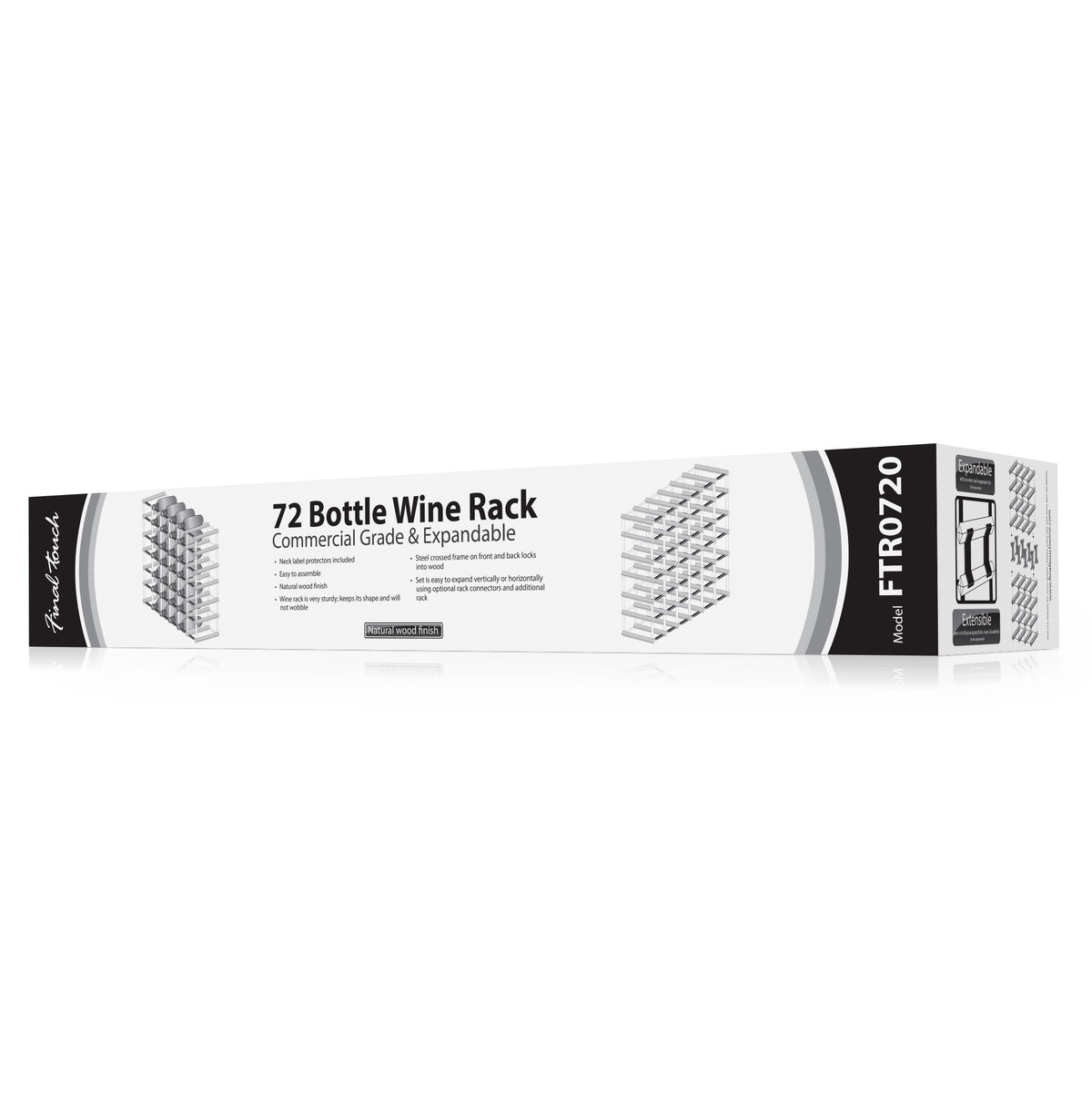 72 Bottle Wine Rack - Natural Finish